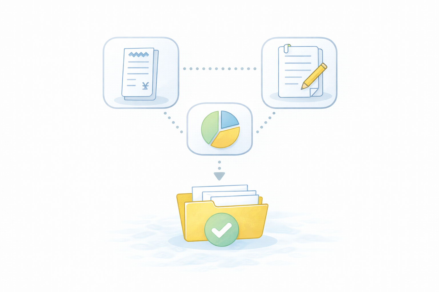 経費を通りやすくする3点セット（テキストなし図解）