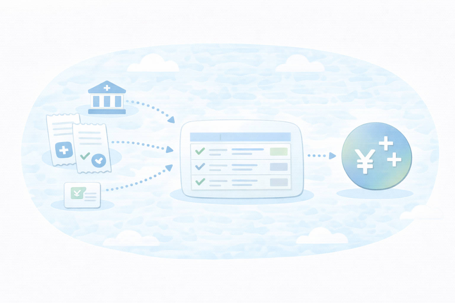 医療費の自動入力（テキストなし図解）