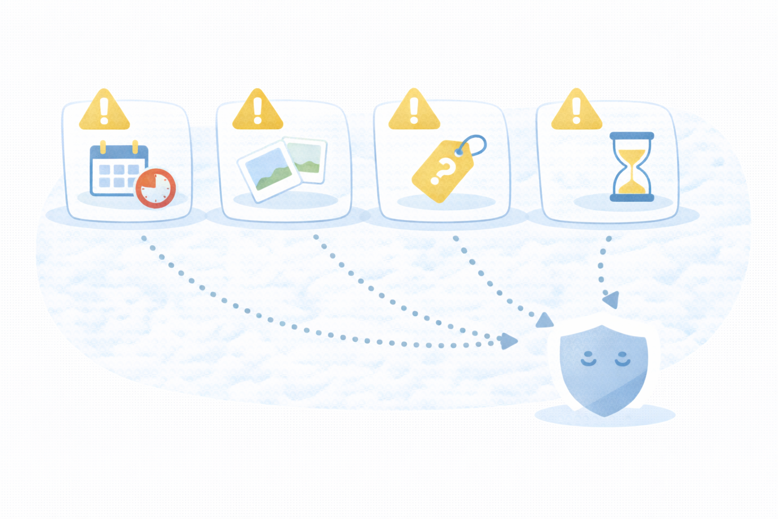 切替でよくある失敗（テキストなし図解）